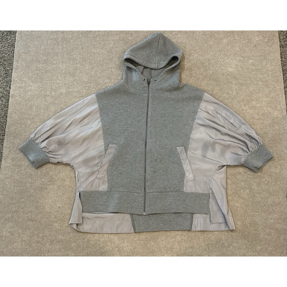 ANATOMIE Women's August Windbreaker Hoodie Jacket Size Large Gray Reflective